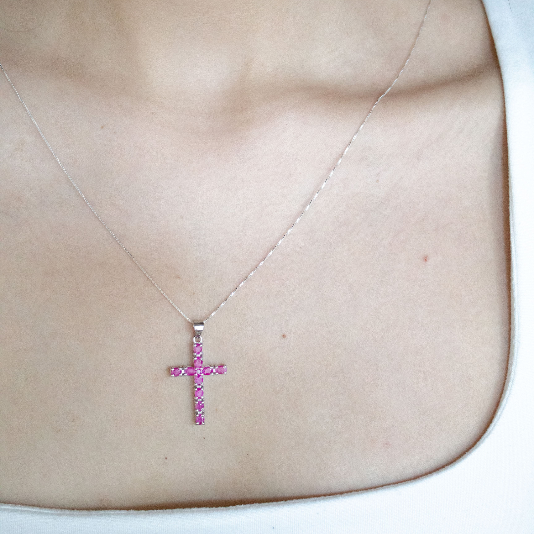 Cruces en Plata .925 con Zafiros, Esmeraldas o Rubies