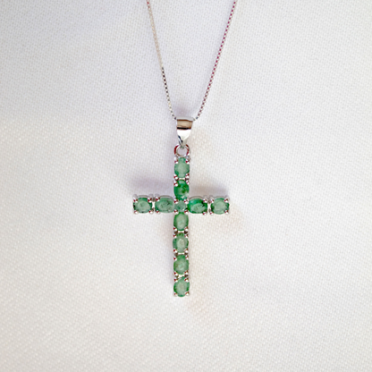 Cruces en Plata .925 con Zafiros, Esmeraldas o Rubies