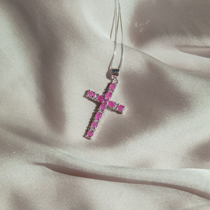 Cruces en Plata .925 con Zafiros, Esmeraldas o Rubies